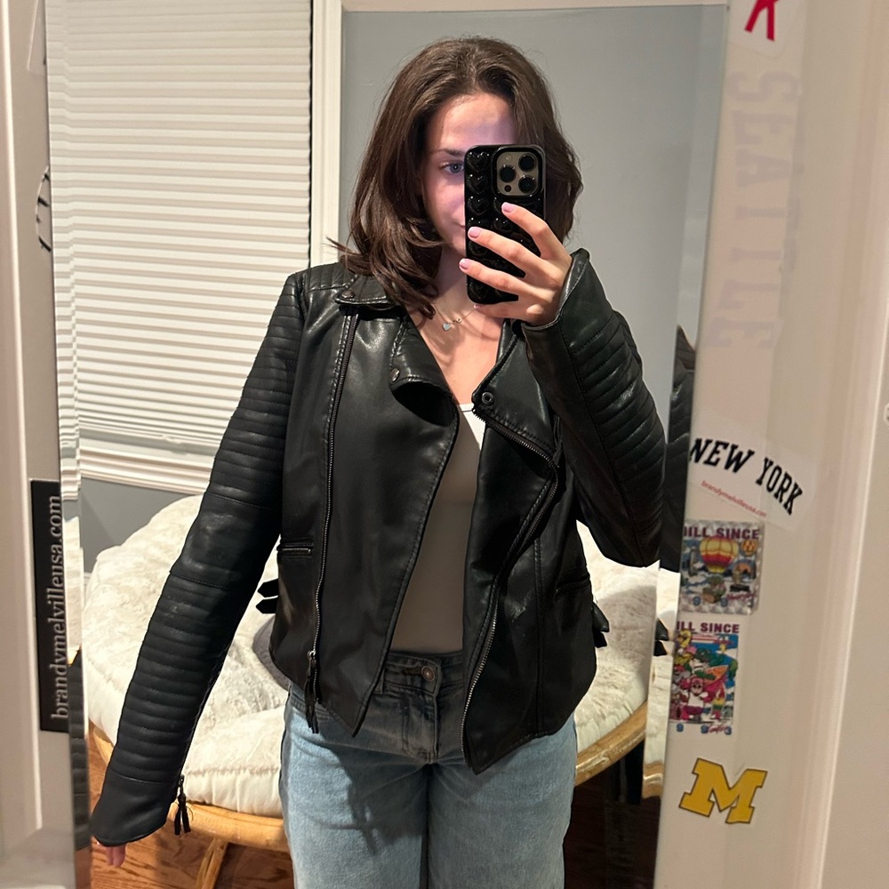 Vintage black leather jacket